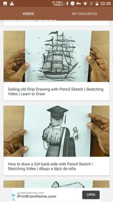 Pencil Sketch Video - learn to draw step by step android App screenshot 1